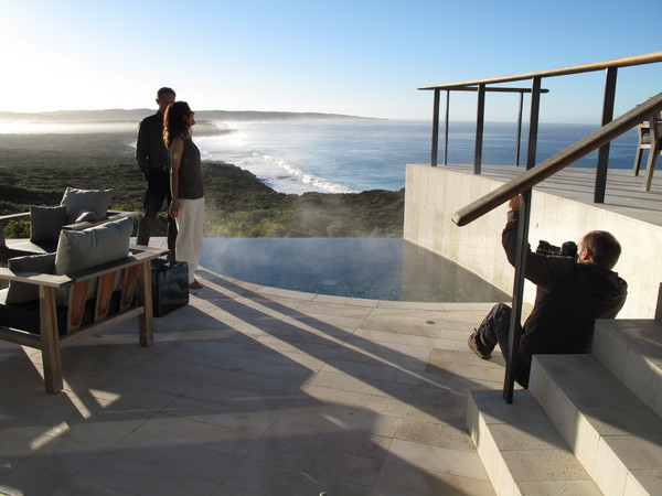 Adam Taylor shooting in the Southern Ocean Lodge, Kangaroo Island for DDB : Behind the scenes : Fiona Watson Production