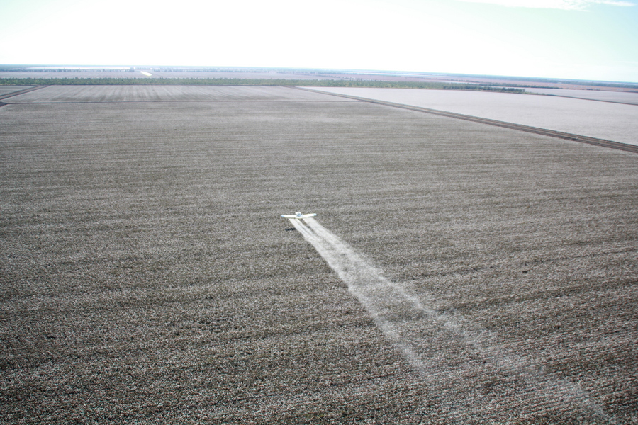 overlooking a crop duster. QLD : Behind the scenes : Fiona Watson Production
